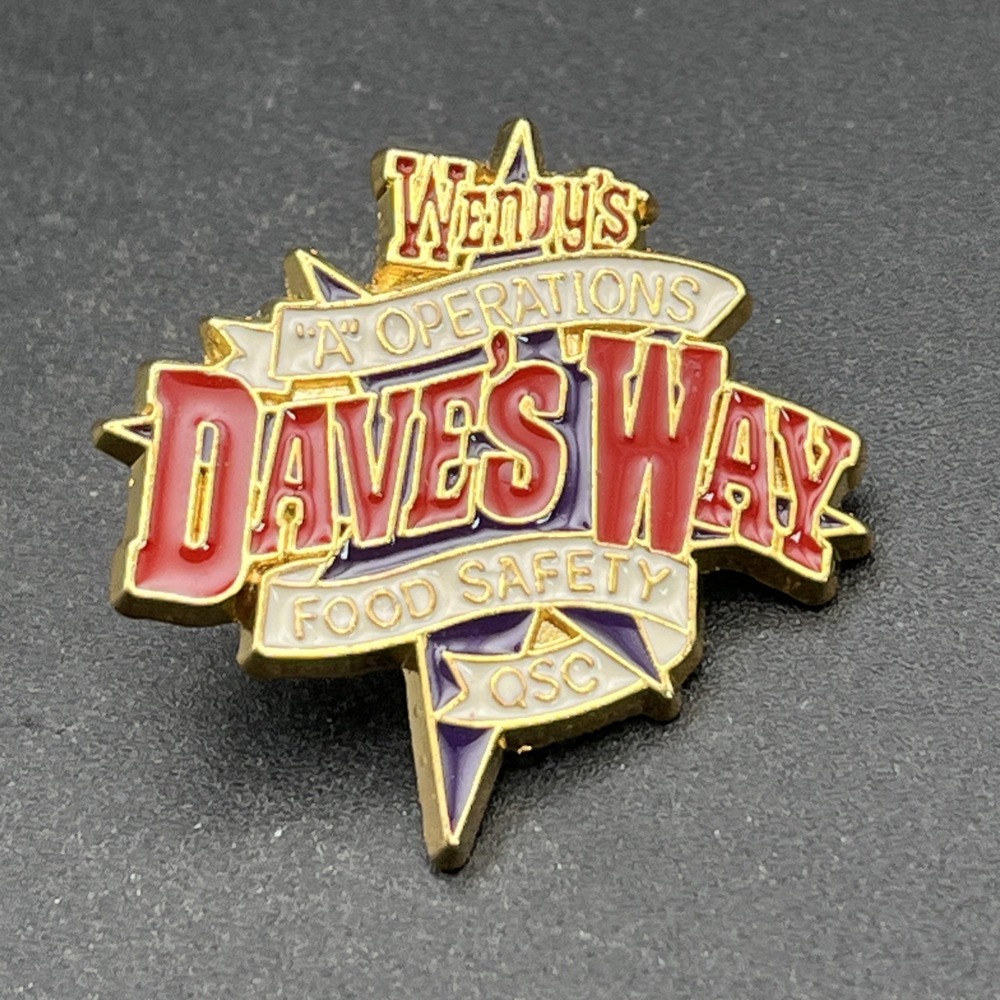 Wendy's Dave's Way Food Safety QSC‎ A Operations Employee Lapel Hat Pin